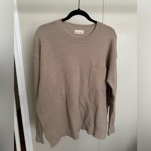 Be Cool Tan Crewneck Knit Sweater size medium / large